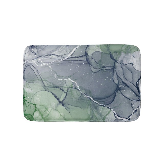 Green alcohol ink  bath mat (Front)