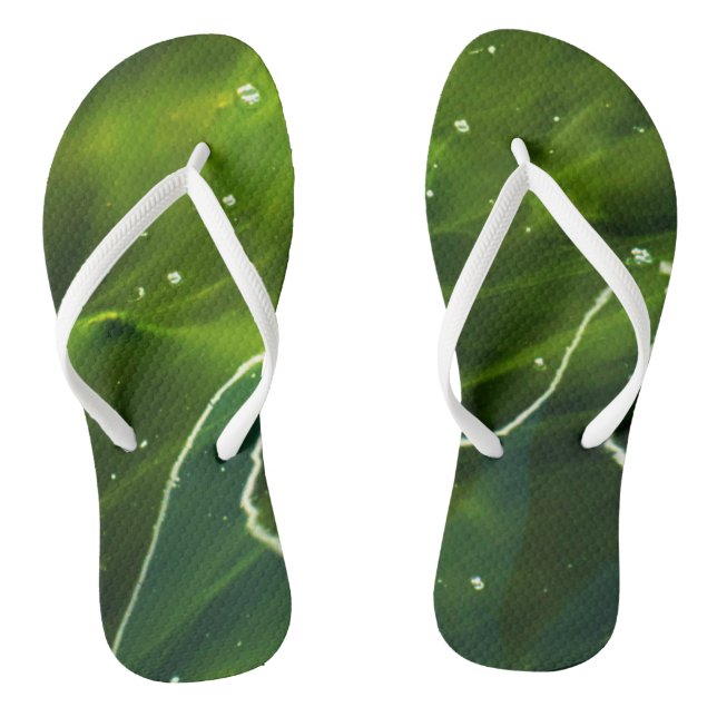 Green Algae and Water ffcna Flip Flops (Footbed)