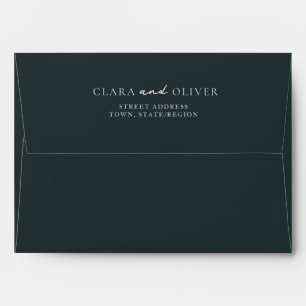 Green Algarve Cliff Arch Wedding Return Address Envelope
