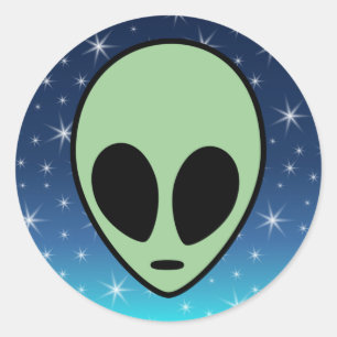 Green Alien Classic Round Sticker