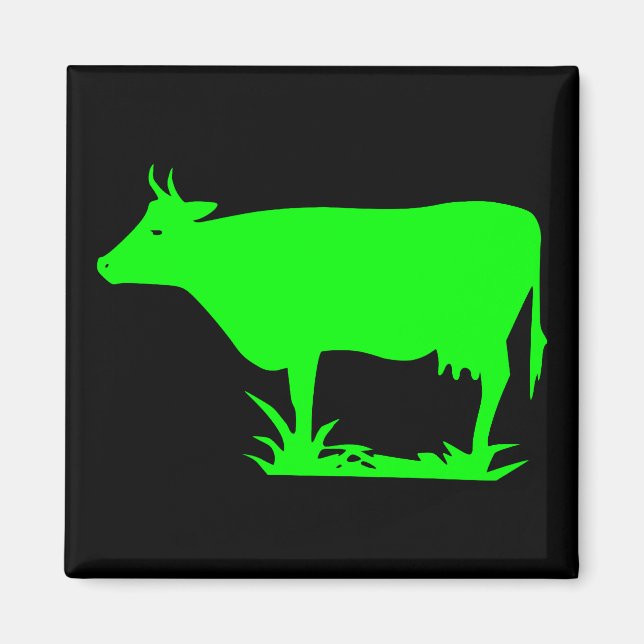 Green Alien Cow Magnet (Front)