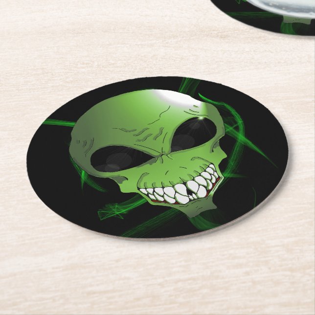 Green alien Custom Coasters (six) (Angled)