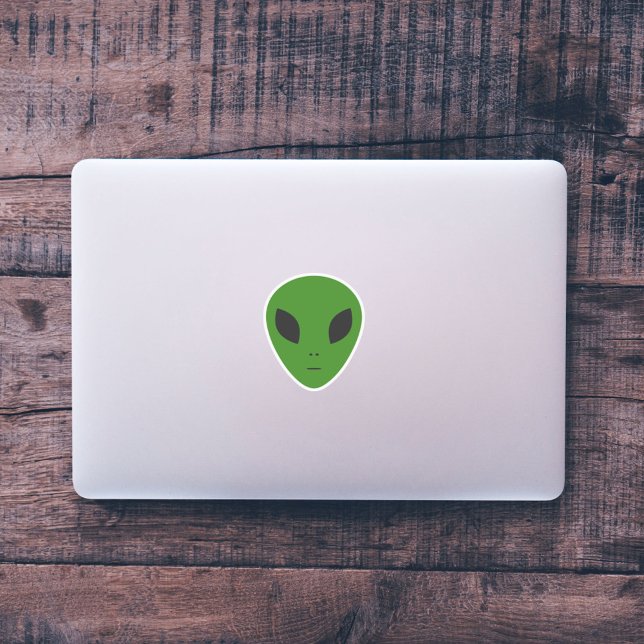 Green Alien Custom-Cut Sticker (Green Alien Custom-Cut Sticker)