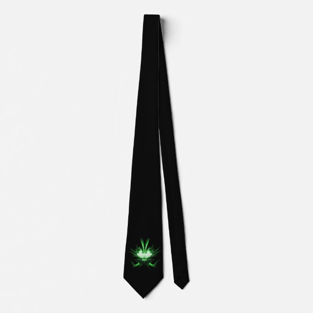 Green Alien Dragon w Glowing Eyes Tie (Front)