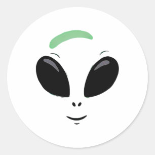 Green Alien Face Halloween Costume Classic Round Sticker