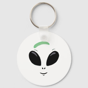 Green Alien Face Halloween Costume Key Ring