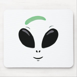 Green Alien Face Halloween Costume Mouse Mat