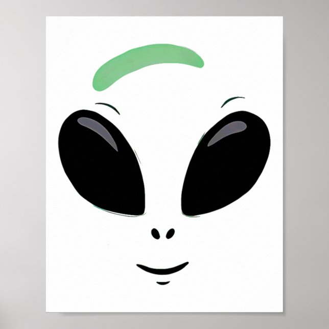 Green Alien Face Halloween Costume  Poster (Front)