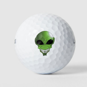 Green alien golf balls