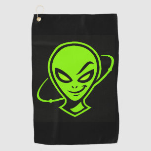 Green Alien Good Luck Golf Golf Towel