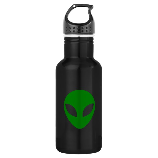 Green Alien Head 532 Ml Water Bottle (Front)
