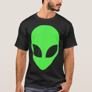 Green Alien Head 90'S Style Funny Alien T-Shirt