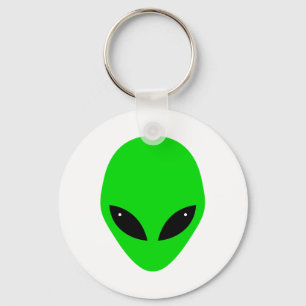 Green Alien Head Key Ring