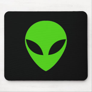 Green Alien Head Mouse Mat