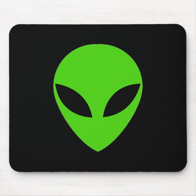 Green Alien Head Mouse Mat (Front)