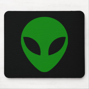 Green Alien Head Mouse Mat