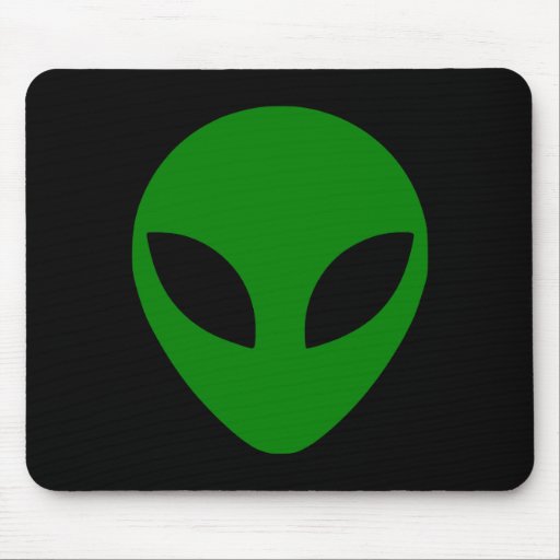 Image of Green Alien Head Mouse Mat