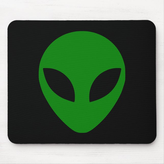 Green Alien Head Mouse Mat (Front)