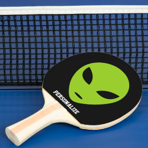 Green alien head ping pong paddle for table tennis