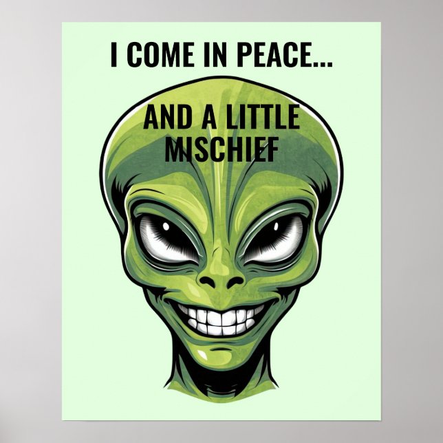 Green Alien Head Poster (Front)