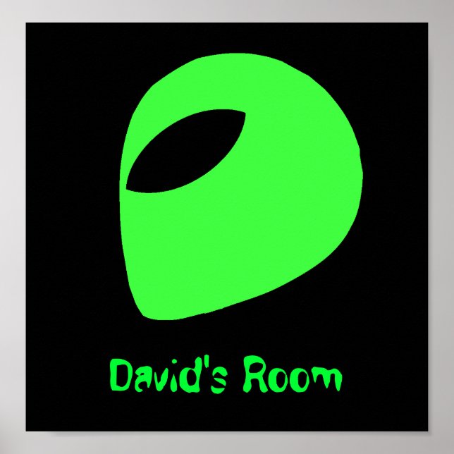 Green Alien Head Poster/Print Poster (Front)