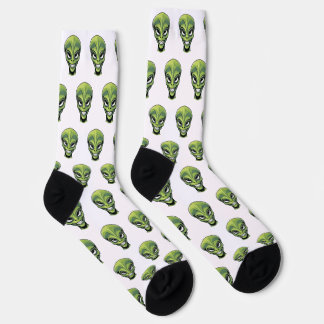 Green Alien Head Socks
