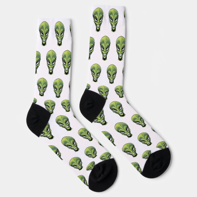 Green Alien Head Socks (Right)