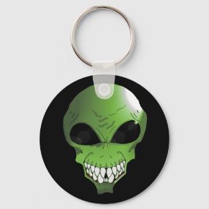 Green alien key-chain key ring