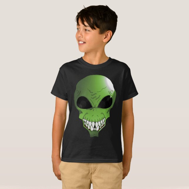 Green Alien kids T-shirt (Front Full)