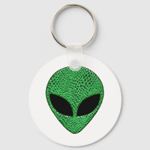Green Alien Lizard Creature Key Ring