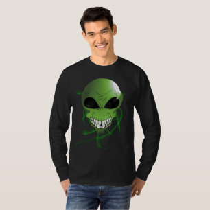 Green alien Men's Basic Long Sleeve T-Shirt