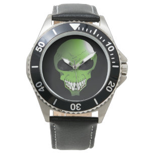 Green alien men's watch