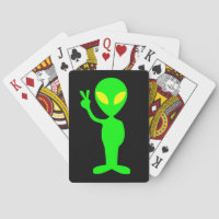 GREEN ALIEN PEACE PLAYING CARDS STOCKING STUFFER