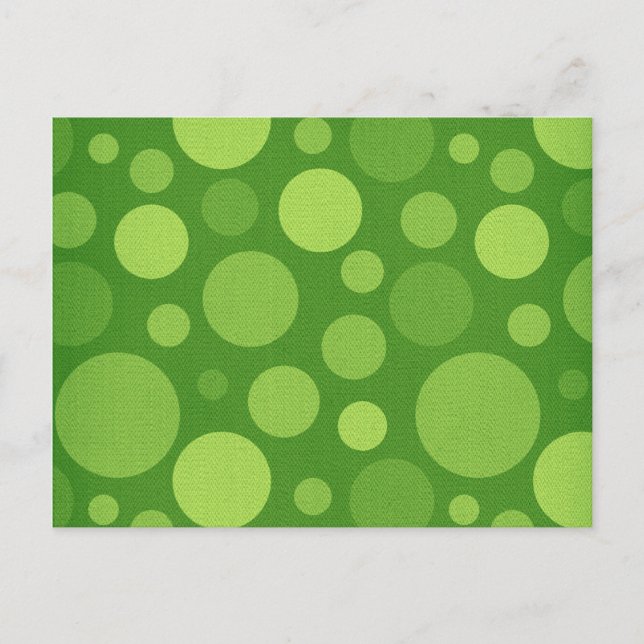 Green Alien Polka Bubble Dots Postcard (Front)