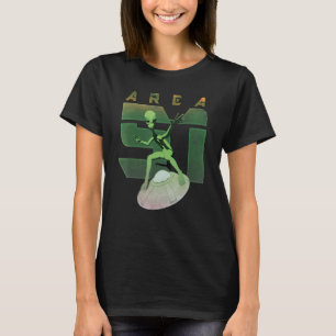 Green Alien Ufo Area 51 Flying Saucer Graphic Uap T-Shirt