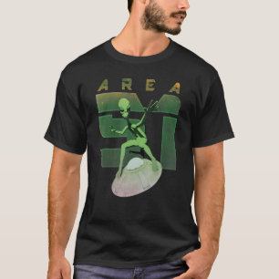Green Alien Ufo Area 51 Flying Saucer Graphic Uap  T-Shirt
