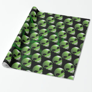 Green Alien Wrapping Paper