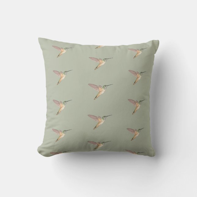 Green Allen's  Hummingbird Cushion (Front)