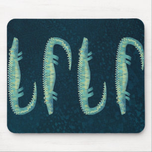 Green Alligator Distressed Gator Graphic Mouse Mat