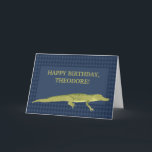 Green Alligator Graphic Personalised Birthday Card<br><div class="desc">Wish a happy birthday to someone who loves alligators with this customisable greeting card. It features a realistic style illustration of an alligator in olive green set against a navy blue background. The message on the front as well as the message inside can be customised with your own greeting so...</div>