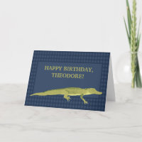 Green Alligator Graphic Personalised Birthday