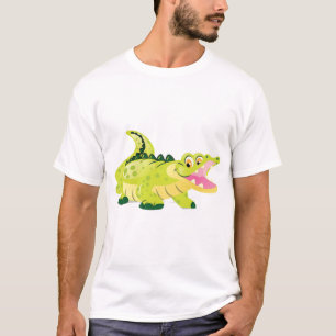 Green Alligator Graphic Wild Crocodile Illustratio T-Shirt