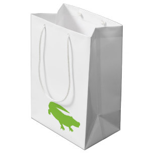 Green Alligator Preppy Designer Southern Fun Medium Gift Bag