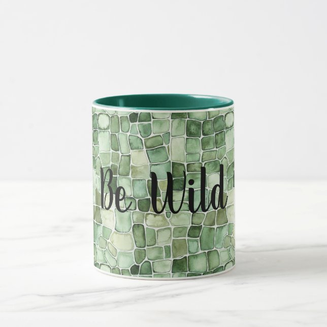 Green Alligator Print Be Wild Mug (Center)