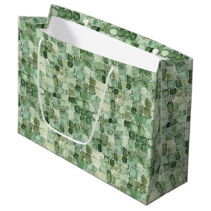 Green Alligator Print Birthday Large Gift Bag
