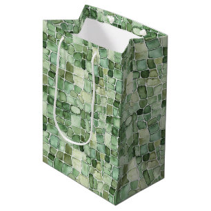 Green Alligator Print Birthday Medium Gift Bag