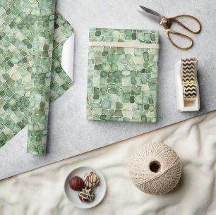 Green Alligator Print Birthday Wrapping Paper