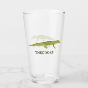 Green Alligator Realistic Graphic Personalised Glass