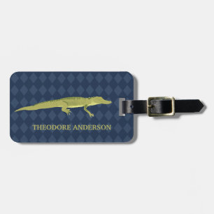 Green Alligator Realistic Graphic Personalised Luggage Tag