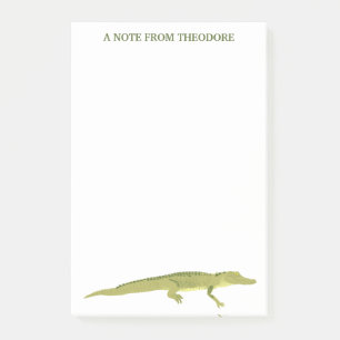 Green Alligator Realistic Graphic Personalised Post-it Notes